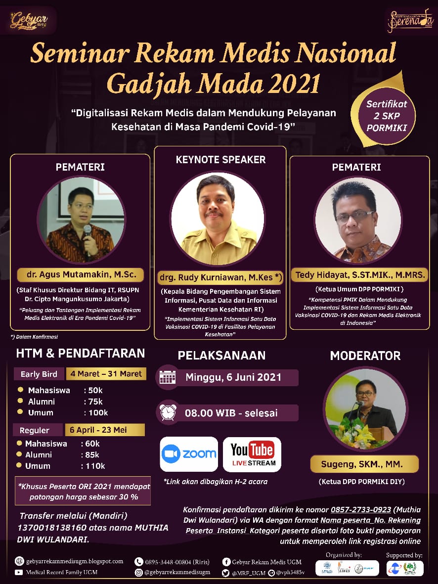 SEMINAR REKAM MEDIS NASIONAL GADJAH MADA 2021 – Departemen Layanan dan ...